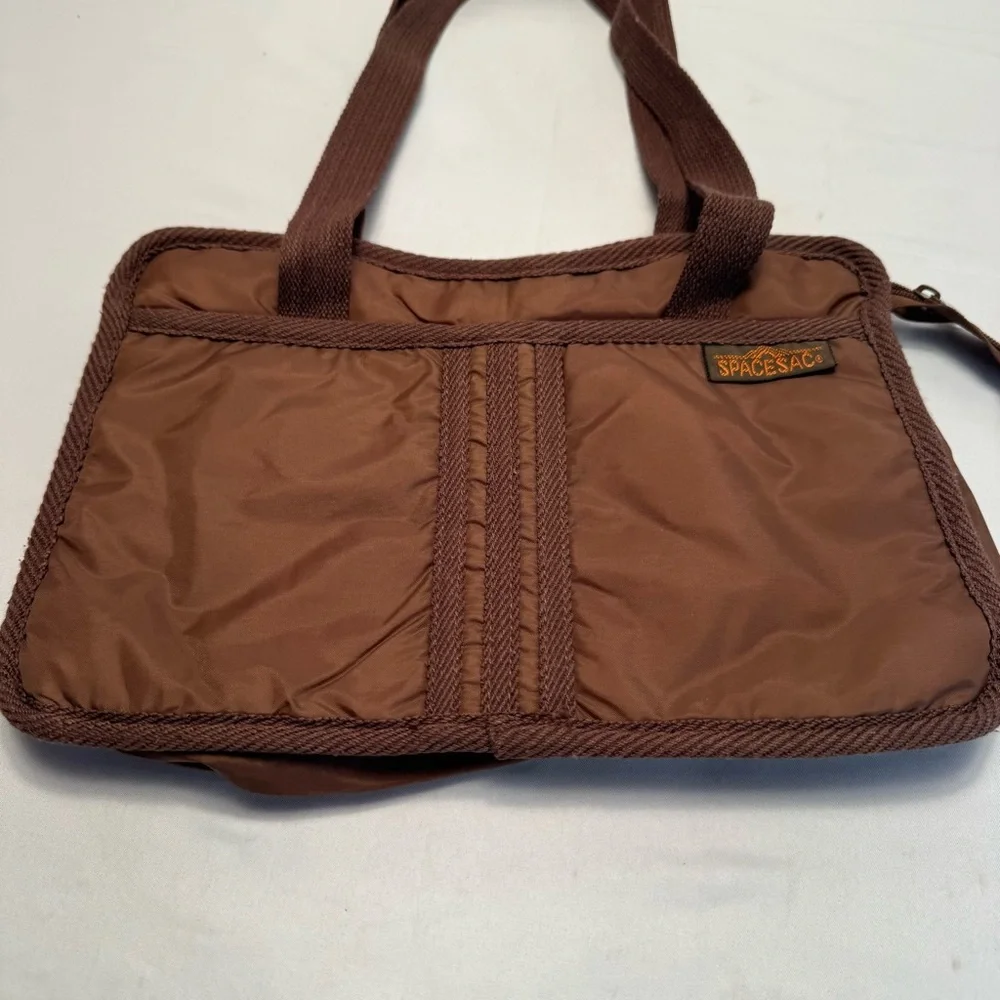 Same Space Sac Tote Bag Brown Shoulder‎ Bag 12x8 Brown Nylon Travel